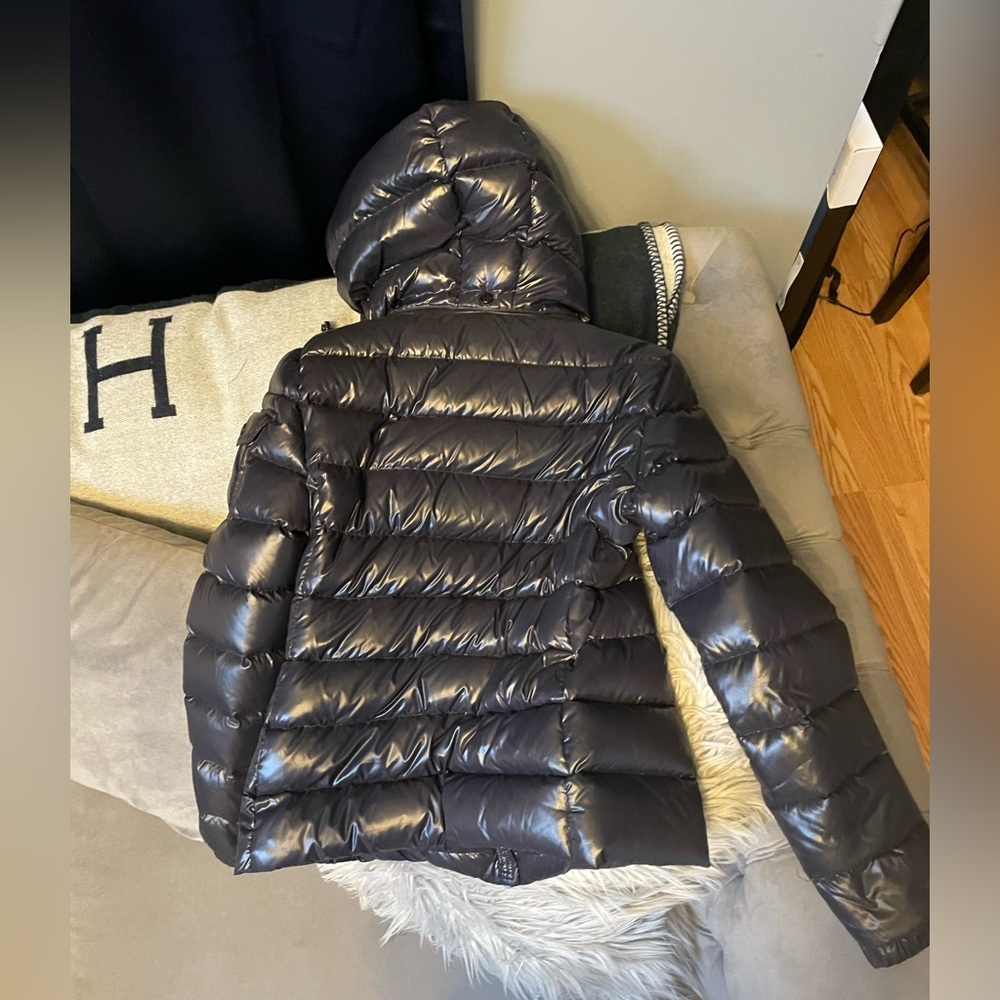 Moncler Navy Quilted Down Hooded Puffer Jacket - Picture 3 of 9